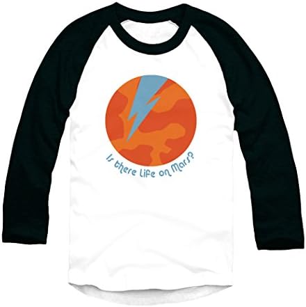 Trunk Candy Womens Is There Life On Mars 3/4 Sleeve Raglan Baseball T-shirt (White / Black, Small)