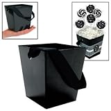 Fun Express Black Cardboard Bucket with Ribbon Handle (6 Piece)