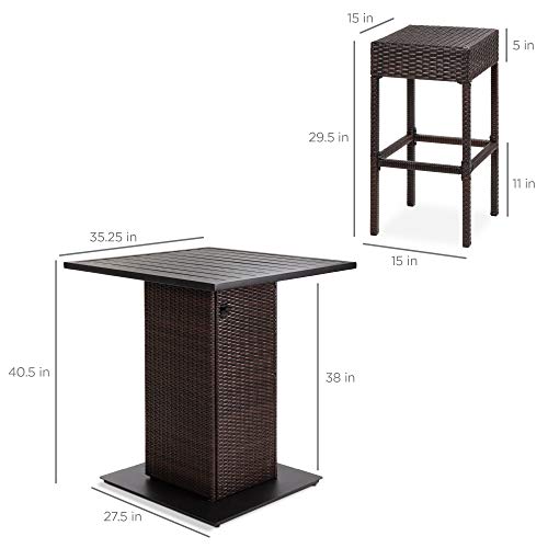 Best Choice Products 5Piece Outdoor Wicker Bar Table Set for Patio
