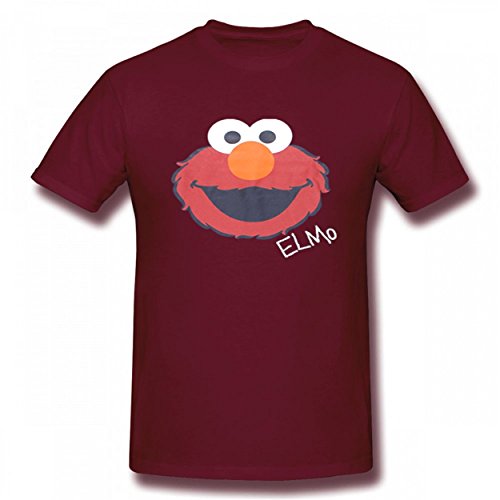 ProdByWhi Sesame Street Tshirt Printed Custom T-Shirts Tops Logo Fashion Men's Tee Burgundy