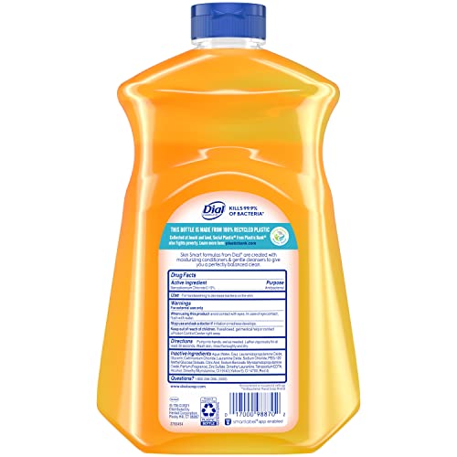 DIAL ANTIBACTERIAL LIQUID HAND SOAP REFILL, GOLD, 52 FLUID OUNCES (PACK OF 6)