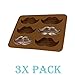 SET OF 3 PACK Mustache Ice Cube Chocolate Soap Tray Mold Party maker (Ships From USA)
