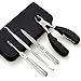 Tseoa Nail Clippers for Thick and Ingrown Toenails Tools, 5PCS Precision Stainless Steel Pedicure Kit,Cuticle Trimmer Remover Pusher for Thick or Ingrown Toenail Clippers (Ingrown toenail tools)