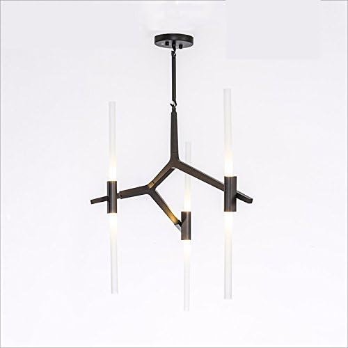 VanMe Nordic Creative Minimalist Designer Chandelier Study Model Restaurant Lights Chandelier,6 Head Black [Energy Class A++]
