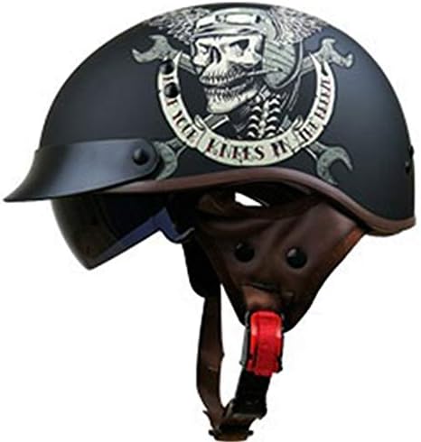 WLJBY Motorcycle Half Helmet,Summer Breathable Ventilation Suitable for Scooter Motorbike Biker Cruiser with Built-in Mirror Touring DOT Certification Helmet,M