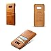 Wallet Phone Case, Slim Leather Back Case Cover With Credit Card Holder Khaki Case , For 6.2 inches (Samsung S8 Plus)