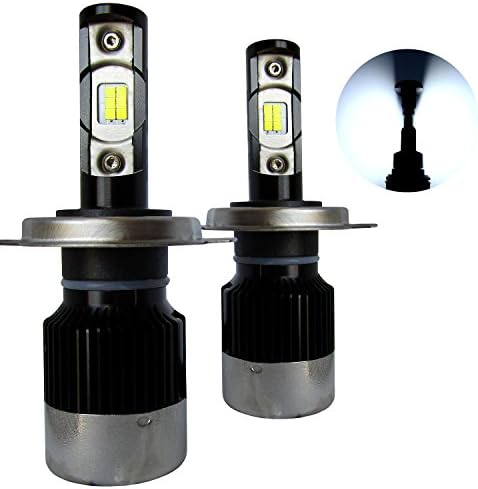 Huizen H4 (9003/HB2 Hi/Lo Beam) LED Headlight Bulbs Conversion Kit (Motorcycle) - Mini Size and 12-CSP LED Filament - 8000lms 6000K White Dual High/Low Beam Replacement (2 Pack)