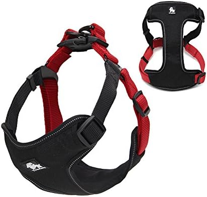 Fashion shop 3M Reflective Outdoor Adventure Pet Vest Harness No-pull Dog Harness with handle 2016 new style available in 6 colors 3 sizes (S, Black/red)