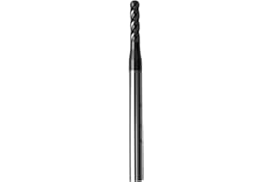 Zorqon 3/32" Carbide Ball Nose End Mills, ALTiN Coated, 4 Flute, Ball End Router Bit for Hardened Steel, Stainless Steel, All