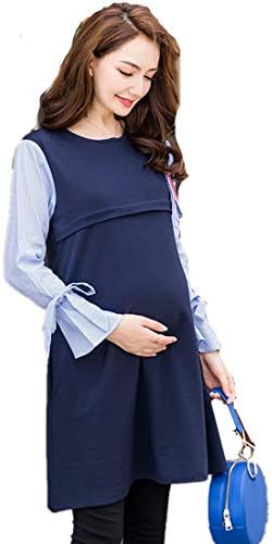 レディース マタニティ 食品 飲料 お酒 Ly Vigor ストライプ 長袖 付き 授乳服 授乳口 ネイビー ベビー マタニティ 大型家電 激安超特価 着痩せ 正規品送料無料 新作製品 世界最高品質人気 100 品質保証 ワンピース B07phlcpbv マタニティ