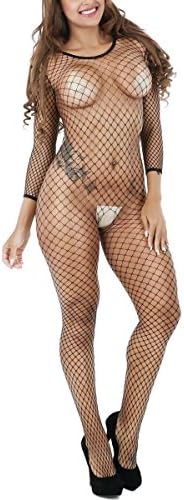Gxia Womens Sexy Lingerie Fishnet Floral Crotchless Bodystocking Babydoll Bodysuits