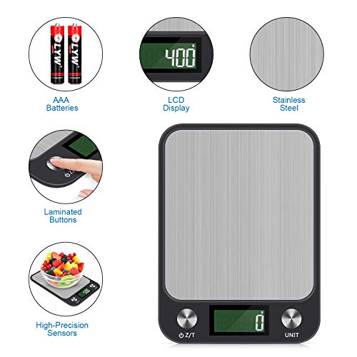 Food Scale for Calorie Control,Vsadey High-Precision 5000g/1g Digital Kitchen Scales for Weight Loss and Nutrition Ingest for Baking Cooking Dieting Plan