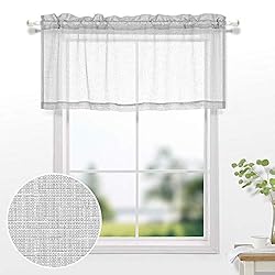 KOUFALL Grey Valances 18 Inches Long for Living
