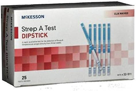 McKesson Consult™ Strep A Dipstick Test Sore Throat Swab 2 PACKS of 25 dipsticks = 50 dipsticks total
