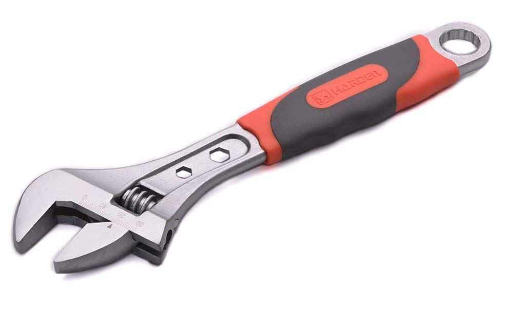 Harden 540558 Adjustable Wrench 200mm, 8" Long with Engraved Scale