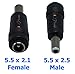 BiXPower Car Cigarette Female Socket to 5.5 x 2.5mm & 5.5 x 2.1mm Female Jack Adapter