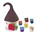 Wool Felt Owls and House Set