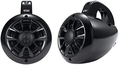 Noam N4 - Pair Of 4" 2-Way Wakeboard Mountable Speakers Marine grade Waterproof Construction For Utv Boats Atv golf Carts And More