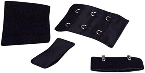 Porcelynne Black Bra Hook and Eye Replacement Closure with Silver Hardware - 2 Rows - 1 1/2" Wide - 5 Pairs