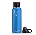 Swig Savvy Sports Water Bottle, Vacuum Insulated Stainless steel, Double Wall, Wide Mouth 2 Leakproof Lid, Travel Thermos - 40oz (Blue)