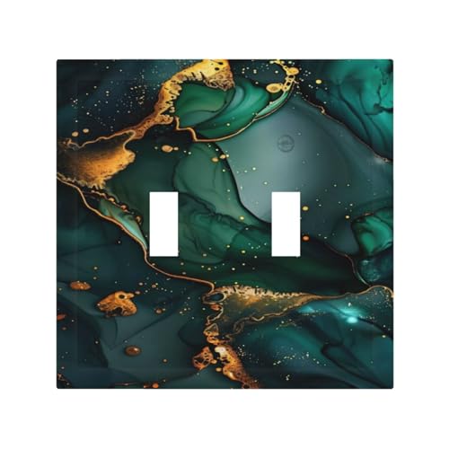 Wuyocha Light Switch Cover Plate Green Gilded Marble Abstract… at Amazon