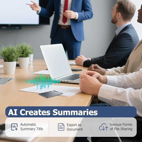 AI Voice Recorder, Note Voice Recorder with AI Transcribe and Summarize, 64GB Portable Digital Recorder Supports 134 Languages Voice to Text with App Control, Recording Device for Lectures Meetings