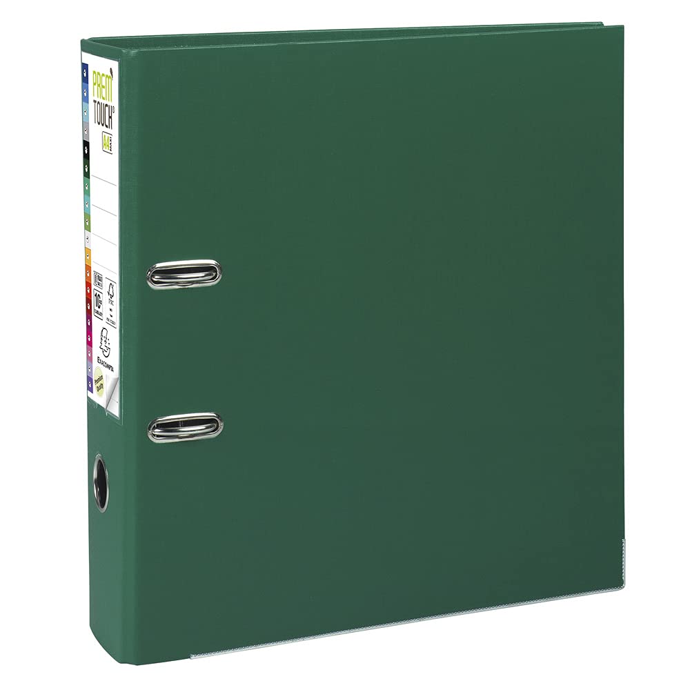 Exacompta - Ref 53353E - Prem'Touch PP Lever Arch File - 320 x 300mm in Size, 2 Rings, Can Hold A4+ Documents, 80mm Spine, 80mm Rings, FSC-Certified - Dark Green Cover