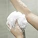JCMASTER Loofah Shower Scrunchie for Men Women, Mesh Pouf Poofs Puff Bath Lufa Loufa Luffa Scrubber Sponges for Exfoliating Your Skin 6 Pack, Large, White and Gray, 75g Each
