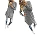 Woman Mini Dress, Franterd Long Sleeve Irregular Crew Neck Tops Shirt (XL, Gray)