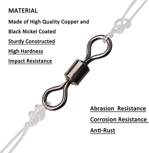 Shaddock 500stk Angeln Rig Stark Angelwirbel, Tönnchenwirbe Angelnzubehör Line zu Haken Spinnwirbel, Hechtwirbel Stecker… – Bild 4