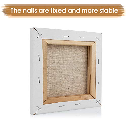 CBTONE 12 Pack Mini Canvas Panels 6 x 6, 100% Small Cotton Canvas Boards for Paintings Craft Drawing Small Acrylics Canvas - Pack of 12 - Thumbnail 4