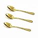 Huayoung 6-pcs Demitasse Espresso Spoons Gold Stainless Steel Mini Tea Coffee Spoons-4.7” Long