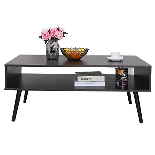 IWELL Mid Century Coffee Table for Living Room, Modern Cocktail Table