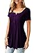 Mystry Zone Women's Short Sleeve Loose Fit Flare Hem T Shirt Tunic Top Purple XX-Large