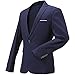Mens Slim Fit 3-Piece Suit Blazer One Button Suit Jacket Tux Vest & Trousers,Black Suit, US Regular 34/Waist 28, Navy Blue
