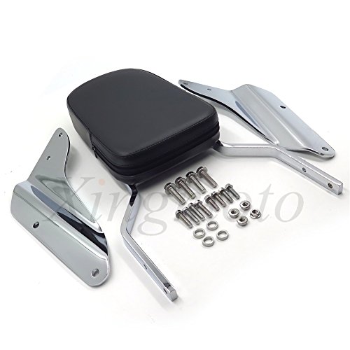 NBX- Chrome Skull Backrest Sissy Bar with Leather Pad For Honda Magna 750 VF750/250 VF250