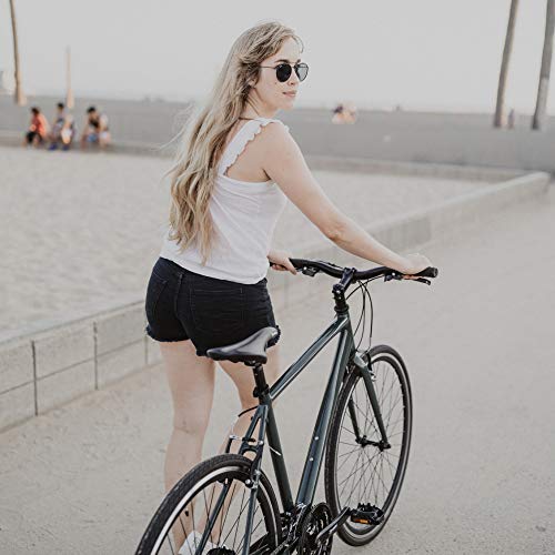 6KU Canvas Hybrid Bike, 24-Speed Urban City Commuter Bicycle-green-Medium, Deep Forest, 50cm/Medium