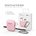 AhaStyle Upgrade Silicone Case Protective Cover [Front LED Visible] Compatible with Apple AirPods 2 & 1 (Pink)