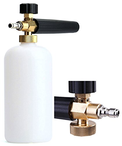Tikteck Car Wash Gun Pressure Washer Cannon with 1L soap Bottle Foam Lance Ideal for Pressure Snow Foam Wash, Foam Cannon Foam Blaster with 1/4" Quick Connector