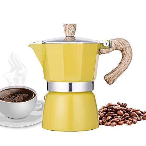 NARCE Stovetop Espresso Maker Moka Pot 3 Cup 5oz Yellow Cuban