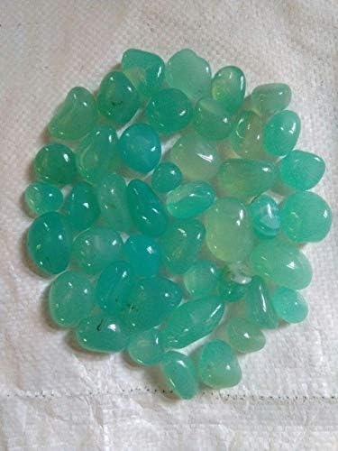 Onyx Pebbles/Beautiful Natural Double Polished Stones/Glossy Sea Green Pebbles for Home Décor/Shiny Pebbles for Aquarium, Garden and Fountain/Onyx Pebbles for Flower Vase and Table Decoration (500 g)