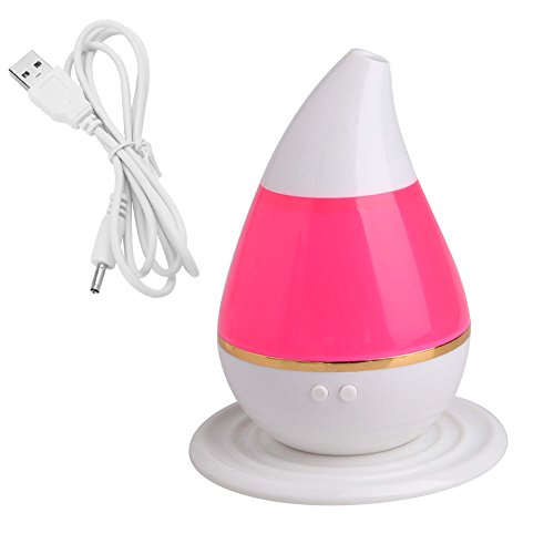 Arich Ultrasonic Mist Make Air Humidifier Water Drop LED Light Aroma Diffuser Fogger Pink