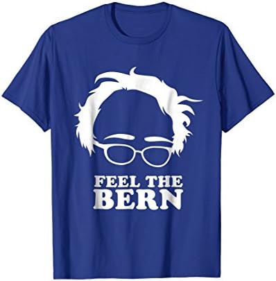 Mens Feel the Bern T-Shirt | Bernie Sanders Large Royal Blue