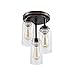 DAYCENT Vintage Farmhouse Flush Mount Ceiling Light Fixture Hallway Kitchen Lighting with Cylinder Seeded Glass, 3-Light, Oil Rubbed Bronze