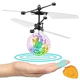 Kids Flying Ball Crystal Flashing LED Light Flying Ball RC Toy RC Infrared Induction Helicopter for Kids, Teenagers Colorful Flyings Toy for Boys and Girls Gift. (Colorful Light)