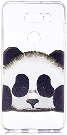 LG V30 Case,pretty panda Pattern Ultra Thin Soft TPU Gel Case [Transparent] Flexible Rubber Back Cover Protective Case Cover for LG V30
