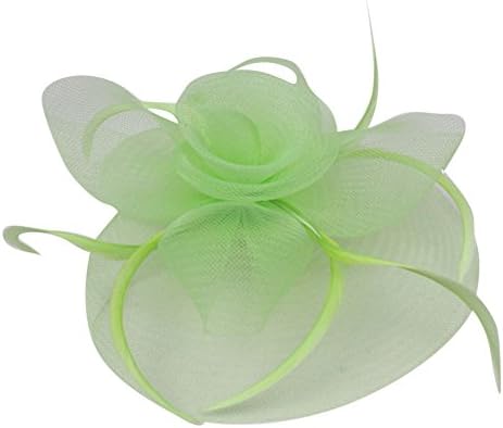 JoyVany Women Fascinator Hat with Headband Tea Party Derby Wedding Hair Clip Hat Green