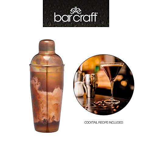 BarCraft, Luxuriöser Cocktail-Shaker, Deluxe-Cocktail-Shaker für die Zubereitung von Mixgetränken in Geschenkbox, 700 ml – Schillernde Kupferartige Oberfläche – Bild 5