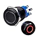 Ulincos Momentary Push Button Switch U19C3 1NO1NC Black Metal Shell with 12V Red LED Ring Suitable for 19mm 3/4