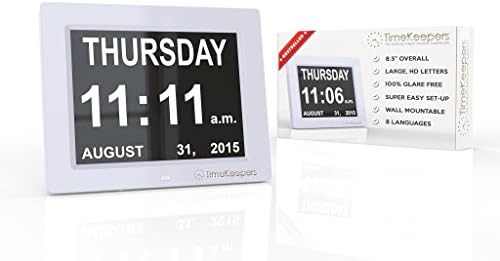 TimeKeepers - Top Rated Extra Large Memory Loss Digital Calendar Day Clock. Our Dementia Clock Shows Time, Day and Date, Month and Year. Perfect Gift for Elderly with Alzheimer's or Impaired Vision!
